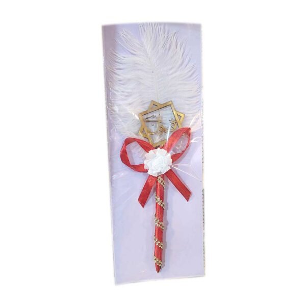 Pink Nikkah Pen with White Feather